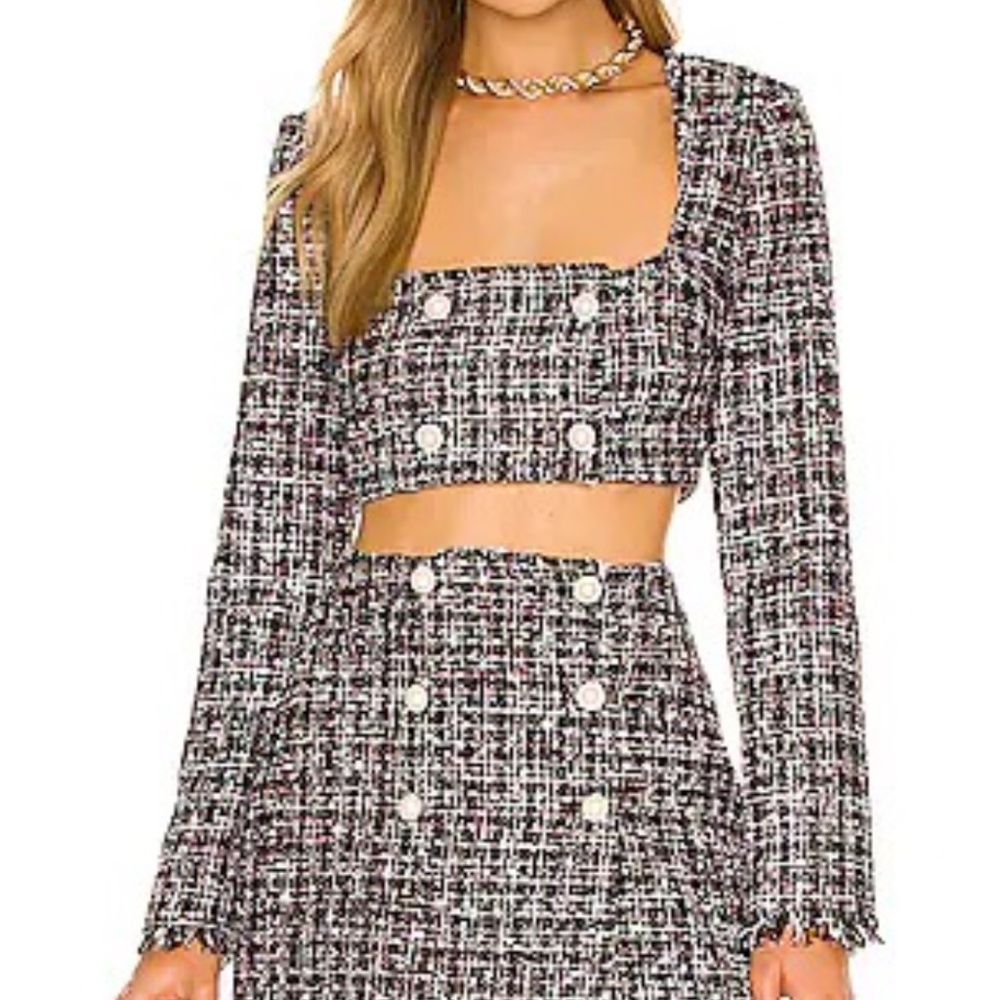 Bia Bolero Top in Candy Shop Tweed MAJORELLE